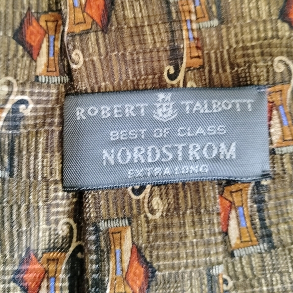 Robert Talbott Best Of Class Necktie Brown Abstract Hand sewn Men's Tie - Picture 4 of 8